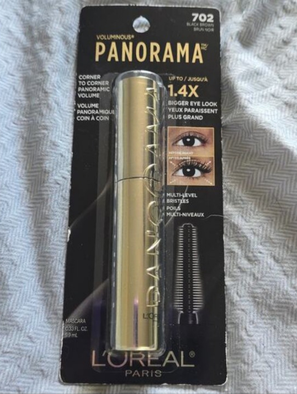 L'Oreal Gold and Black Voluminous Panorama Mascara - 702 Black Brown